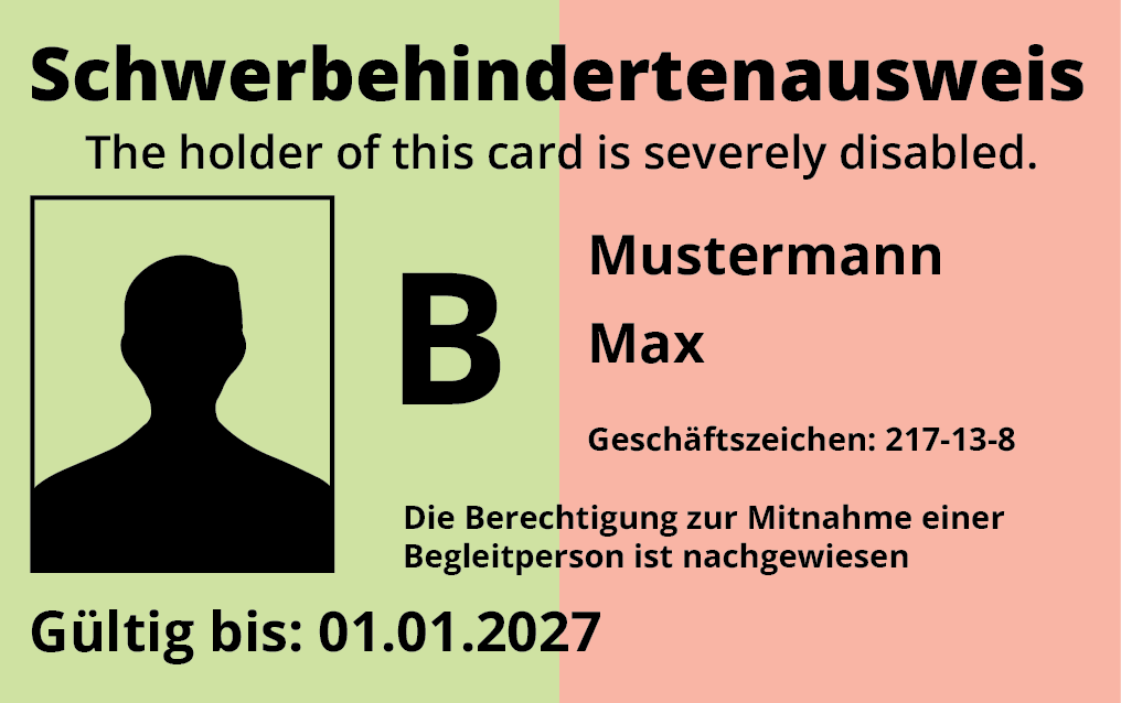 Muster Schwerbehindertenausweis Vorderseite